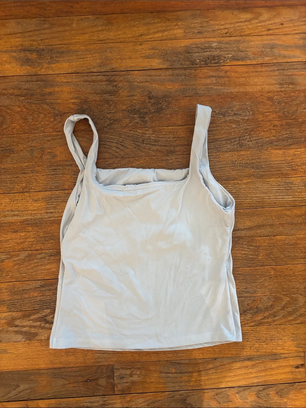 Women's Light Blue Square Neck Tank Top - Classic Layering Piece